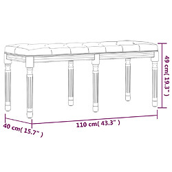 vidaXL Banc Rose 110x40x49 cm Velours pas cher