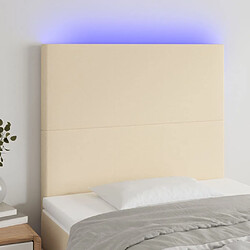 Maison Chic Tête de lit scandinave à LED,meuble de chambre Crème 80x5x118/128 cm Tissu -MN47014