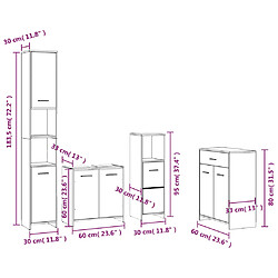 vidaXL Ensemble de meubles de salle de bain 4 pcs Sonoma gris pas cher