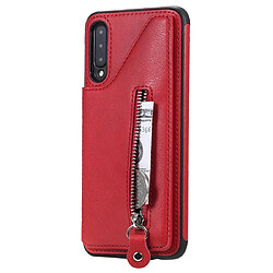 Wewoo Housse Coque Pour Galaxy A50 étui de protection antichoc à double boucle de couleur unie solide rouge