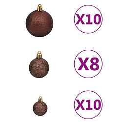 vidaXL Arbre de Noël artificiel pré-éclairé et boules noir 210 cm PVC pas cher