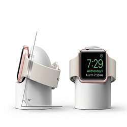 Acheter Wewoo Support en silicone à base ronde rétro pour Apple Watch blanc