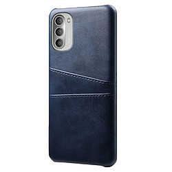 Coque en TPU + PU KSQ avec porte-cartes bleu pour votre Motorola Moto G51 5G