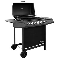 vidaXL Barbecue gril à gaz avec 6 brûleurs Noir