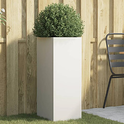 Maison Chic Jardinière,Bac à fleurs - pot de fleur blanc 32x27,5x75 cm acier laminé à froid -GKD80190