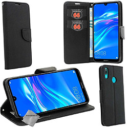 Htdmobiles Housse etui portefeuille pour Huawei P30 Lite + verre trempe - NOIR / NOIR