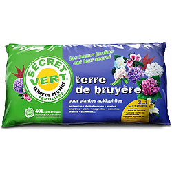 Avis Secret Vert Terre de bruyère bio pour plantes acidophiles 40 litres Lot de 5.