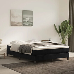 Maison Chic Lit Adulte - Lit simple Lit à sommier tapissier avec matelas moelleux - Meuble de Chambre - Noir 140x190 cm Velours -MN31316