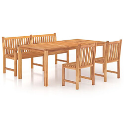 Salle à dîner de jardin 4 pcs,Table et chaise à manger Bois de teck massif -MN53096