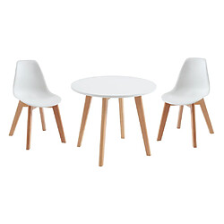 Vente-Unique Ensemble table enfant LOULOUNE + 2 chaises LILINOU - Blanc