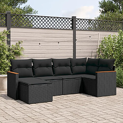 Maison Chic Salon de jardin 6 pcs avec coussins | Ensemble de Table et chaises | Mobilier d'Extérieur noir résine tressée -GKD74163