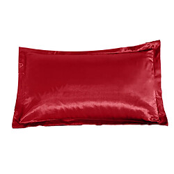 taies d'oreiller de luxe de couleur unie soyeux queen size 20x30 pouces vin rouge