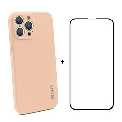 Enkay Coque en silicone rose clair pour votre Apple iPhone 13 Pro Max 6.7 pouces