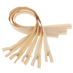 Fermeture à glissière invisible en nylon 5pcs fermeture à glissière pour coudre beige foncé