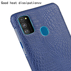 Wewoo Coque Rigide Pour Galaxy M30s antichoc Crocodile Texture PC + Etui PU Bleu pas cher