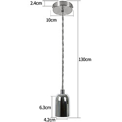 Acheter NETTLIFE Suspension Métal Argent Diam.10cm Douille E27 Vintage avec Câble Industriel Edison 1,3M avec Auvent Montage Plafond pour Salon Salle à Manger