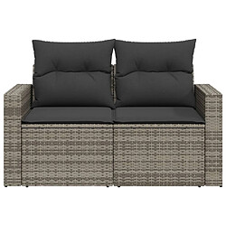 Acheter Maison Chic Canapé de jardin 2 places avec coussins | Canapé d'extérieur | Fauteuil,Banquette Jardin gris résine tressée -MN76722