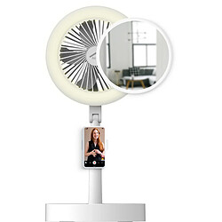 AirLit - Un anneau lumineux intelligent portable, un miroir et un ventilateur . Contrôlé par application, rotation flexible, extension télescopique, assistant vocal et plus encore.