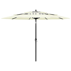 Maison Chic Parasol Jardin | Parasol à 3 niveaux avec mat en aluminium Sable 3 m - GKD29555