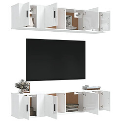 Avis Maison Chic Ensemble de meubles TV 6 pcs pour salon - Blanc brillant Bois d'ingénierie -MN44403