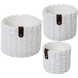 Lot de paniers Alexandra House Living 03818 Blanc osier Rotin Fibre naturelle (3 Unités)