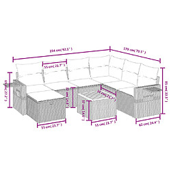 Avis Maison Chic Ensemble à manger d'extérieur 8 pcs avec coussins,Salon de jardin,Mobilier de jardin mélange beige résine tressée -GKD584533