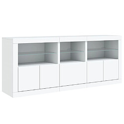 Acheter vidaXL Buffet avec lumières LED blanc 162x37x67 cm