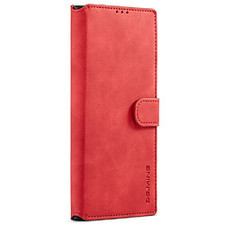 Etui en PU DG.MING style rétro, anti-rayures avec support rouge pour votre Samsung Galaxy S22 Ultra 5G