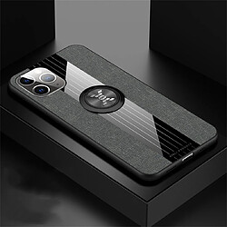 Wewoo Coque Souple Pour iPhone 11 Pro XINLI Stitching Cloth Etui de protection antichoc TPU avec support d'anneau Gris