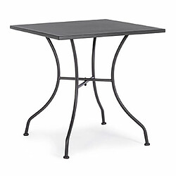 Mes Table de jardin 70x71 cm en métal anthracite - BELIKA