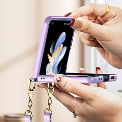 Coque en TPU anti-chute avec dragonne pour votre Samsung Galaxy Z Flip4 5G - violet