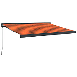 vidaXL Auvent rétractable orange et marron 3,5x2,5m tissu et aluminium