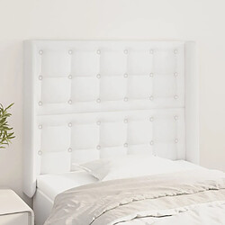 vidaXL Tête de lit avec oreilles Blanc 83x16x118/128 cm Similicuir