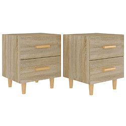 vidaXL Tables de chevet 2 pcs Chêne sonoma 40x35x47,5 cm