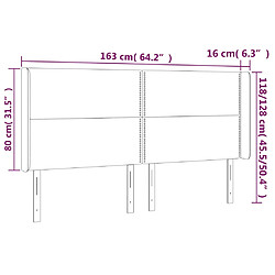 vidaXL Tête de lit à LED Blanc 163x16x118/128 cm Similicuir pas cher