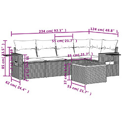 Avis Maison Chic Ensemble Tables et chaises d'extérieur 6pcs avec coussins,Salon de jardin noir résine tressée -GKD645059