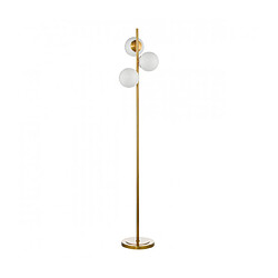 Luminaire Center Lampadaire Bombazine Verre opal,laiton massif naturel 3 ampoules 160cm