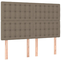 Acheter Maison Chic Tête de lit scandinave à LED,meuble de chambre Taupe 144x5x118/128 cm Tissu -MN10626