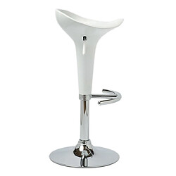 Decoshop26 Lot de 2 tabourets de bar design blanc pivotant et hauteur réglable TDB10025