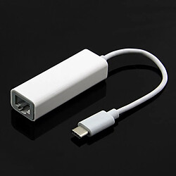 Wewoo Câble blanc pour MacBook 12 pouces / Chromebook Pixel 2015, Longueur: 10cm Adaptateur Ethernet haut débit USB-C / Type-C 3.1