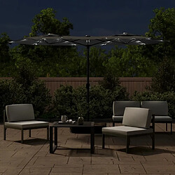 Avis Maison Chic Parasol Jardin | Parasol à double tête avec LED anthracite 316x240 cm - GKD87422