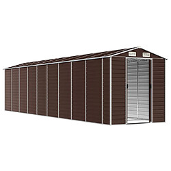 Helloshop26 Abri de jardin cabane cabanon maison de stockage remise extérieur hangar outils robuste 191 x 810 x 198 cm acier galvanisé marron 02_0022276