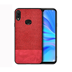 Wewoo Coque Rigide Pour Galaxy A10s Splice antichoc PU + étui de protection en tissu rouge