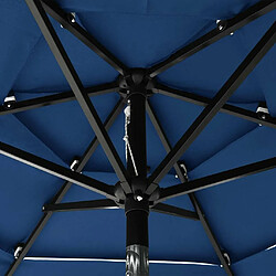 Acheter vidaXL Parasol à 3 niveaux avec mât en aluminium Bleu azuré 2 m