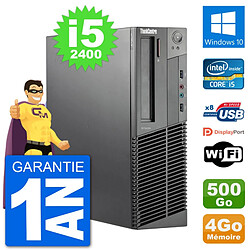 PC Lenovo M92p SFF Intel i5-2400 RAM 4Go Disque Dur 500Go Windows 10 Wifi - Occasion