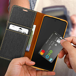 Avis Avizar Étui pour Xiaomi Redmi Note 11 et 11s tissu clapet porte-cartes et support Noir