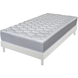 Ebac Matelas et sommier 90x190 Madere - Decokit - Soutien ferme - Sommier démonté - Blanc 