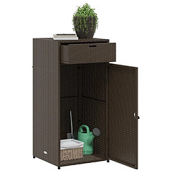 Acheter vidaXL Armoire de rangement jardin marron 55x55x111 cm résine tressée