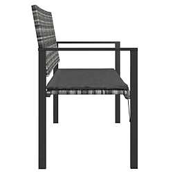 Acheter Maison Chic Banc de jardin à 2 places | Banquette de jardin | Chaise Relax avec coussin gris résine tressée -MN76640