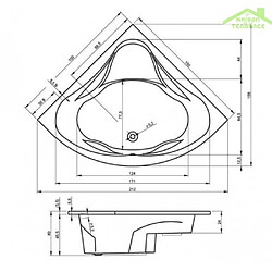 Avis Baignoire d'angle acrylique RIHO NEO 150x150 cm